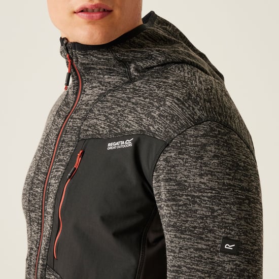 Regatta - "Alven" Fleecejacke Durchgehender Reißverschluss für Herren (Asche Mergel/Schwarz) - Image 3