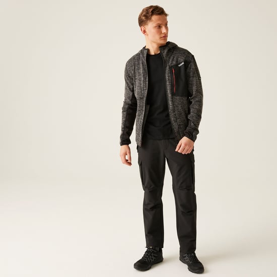 Regatta - "Alven" Fleecejacke Durchgehender Reißverschluss für Herren (Asche Mergel/Schwarz) - Image 4
