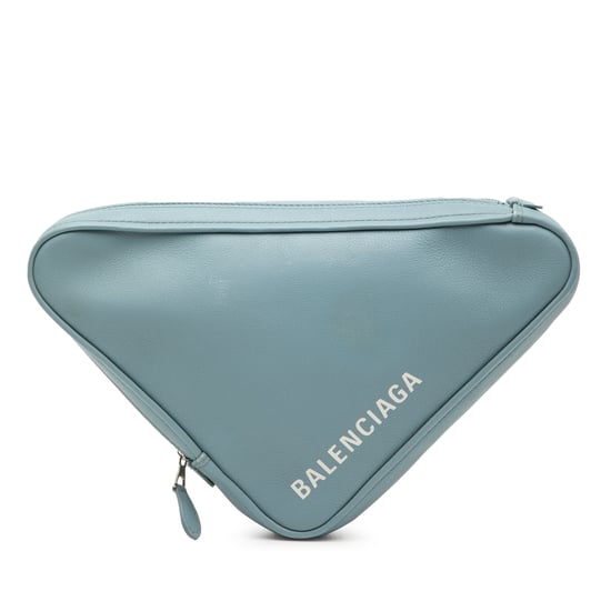 Gebrauchte mittelgroße Leder-Dreieck-Clutch - Image 1