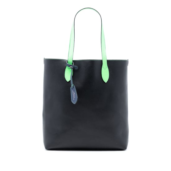 Gebrauchte beschichtete Canvas-Tasche mit gerippter Leder- und Haymarket-Check-Muster, wendbar, Nord-Süd-Format - Image 1