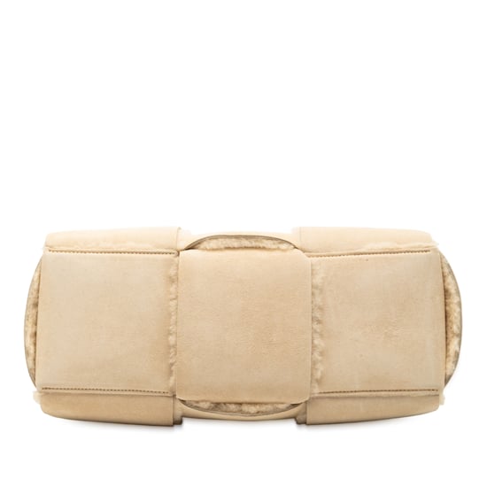 Gebrauchte kleine Suede- und Schafsleder-Maxi-Intrecciato-Arco-Tasche - Image 3
