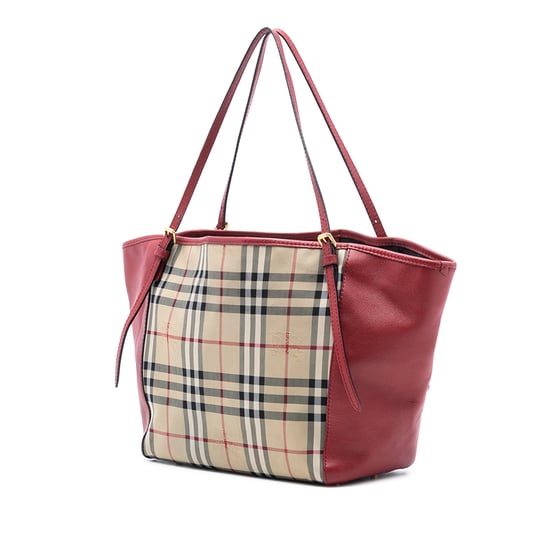 Gebrauchte kleine Haymarket-Check-Canvas- und Leder-Canterbury-Tasche - Image 2