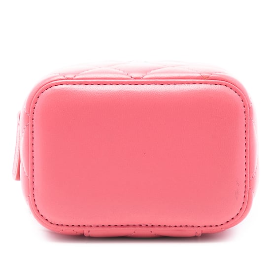 Gebrauchtes Mini Stepp-Lammleder Top-Handle Kosmetikköfferchen mit Kette - Image 3