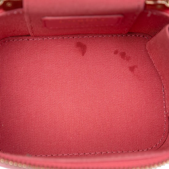 Gebrauchtes Mini Stepp-Lammleder Top-Handle Kosmetikköfferchen mit Kette - Image 4