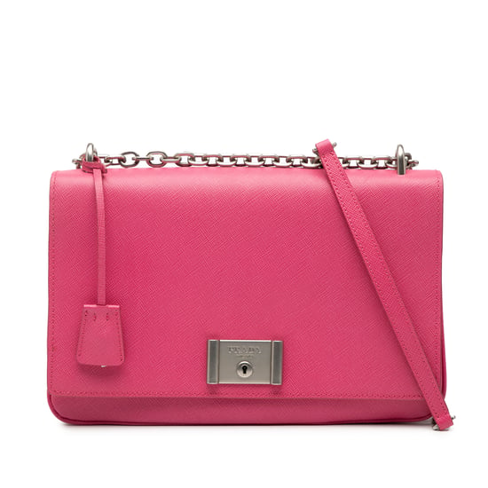 Gebrauchte Saffiano Lux Lock Chain Klappen-Tasche - Image 1