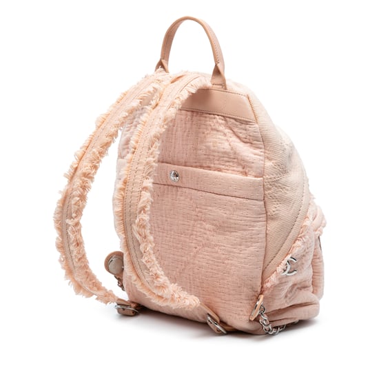 Gebrauchter gepolsterter Canvas-Rucksack mit Fransen und vorderer Tasche - Image 2