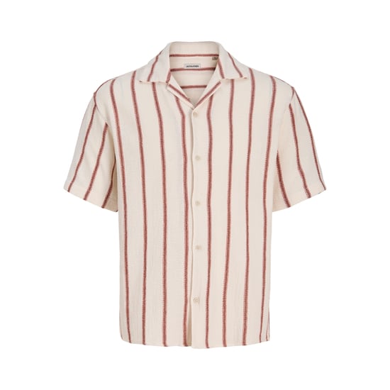Jack & Jones Hemd Coba Stripe Resort Baumwollhemd Beige - Image 1