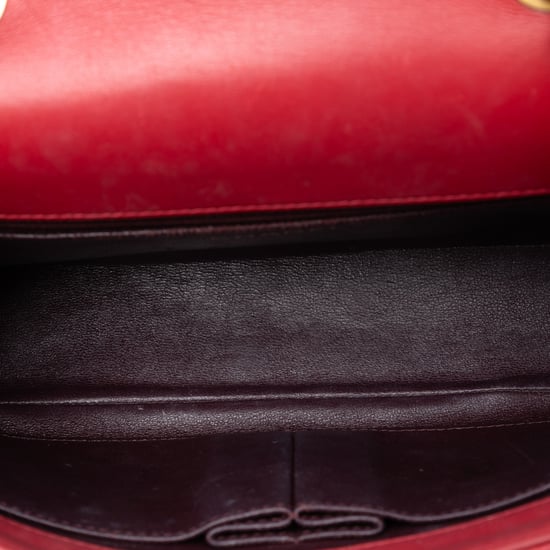 Chanel Pre-owned Gebrauchtes gefüttertes, mittelgroßes Steppmuster-CC-Flap aus Kaviarleder - Rot - Image 4