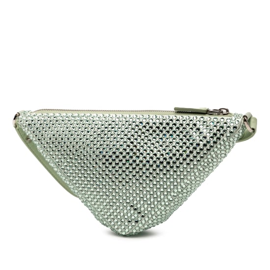 Gebrauchte satinierte Kristallverzierte Dreiecks-Clutch - Image 2