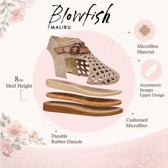 Blowfish Malibu Damen Golden Beige Weave Micro Wedge Sandalen – Anuella - Image 2