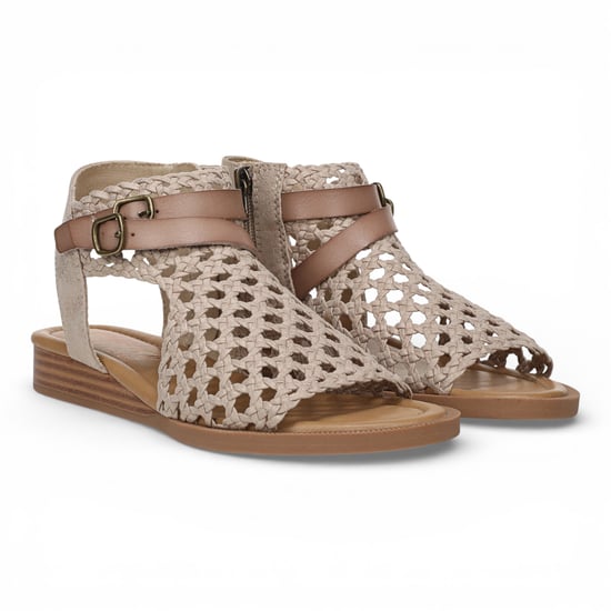 Blowfish Malibu Damen Golden Beige Weave Micro Wedge Sandalen – Anuella - Image 3