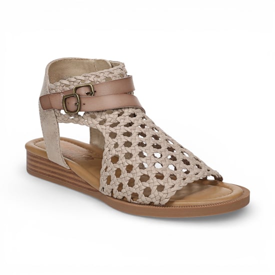 Blowfish Malibu Damen Golden Beige Weave Micro Wedge Sandalen – Anuella - Image 4