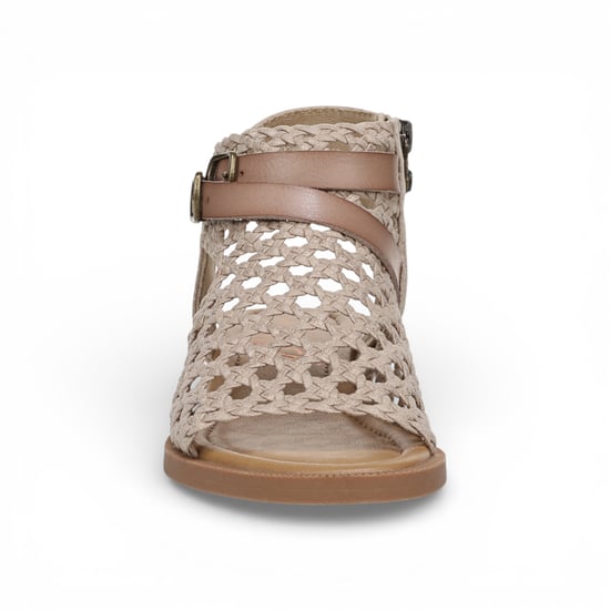 Blowfish Malibu Damen Golden Beige Weave Micro Wedge Sandalen – Anuella - Image 5