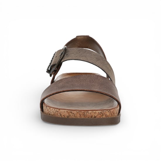 Blowfish Malibu Damen-Braun-Silber-Fußbett Riemchen-Flachsandalen - Lance - Image 5