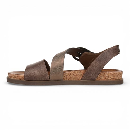 Blowfish Malibu Damen-Braun-Silber-Fußbett Riemchen-Flachsandalen - Lance - Image 6