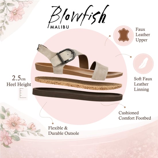 Blowfish Malibu Damen-Cloud-Silber-Fußbett-Streifensandalen – Lance - Image 2
