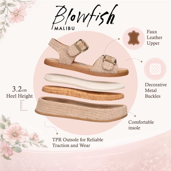 Blowfish Malibu Damen-Beige Kunstleder-Plattformsandalen – Magisch - Image 2