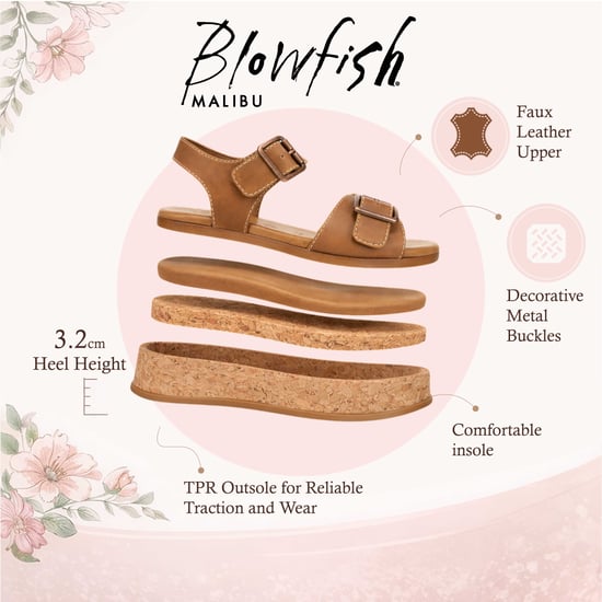 Blowfish Malibu Damen beige Kunstleder-Plattformsandalen – Magisch - Image 2
