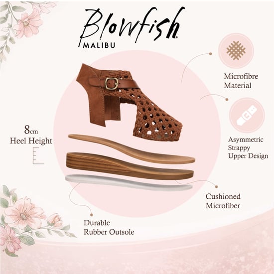 Blowfish Malibu Damen-Cognac Braungewebte Micro Wedge Sandalen – Anuella - Image 2