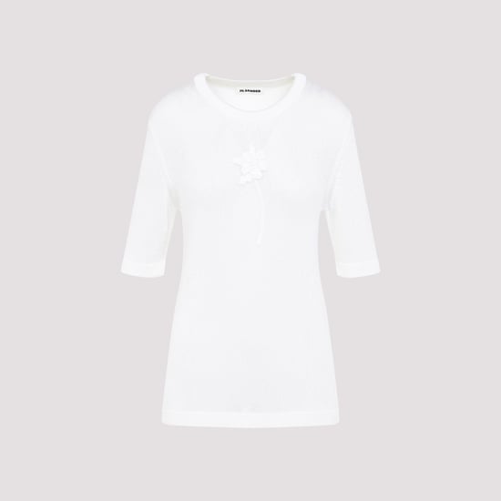 Ss Cn T-Shirt mit Blumen-Häkelarbeit - Image 1
