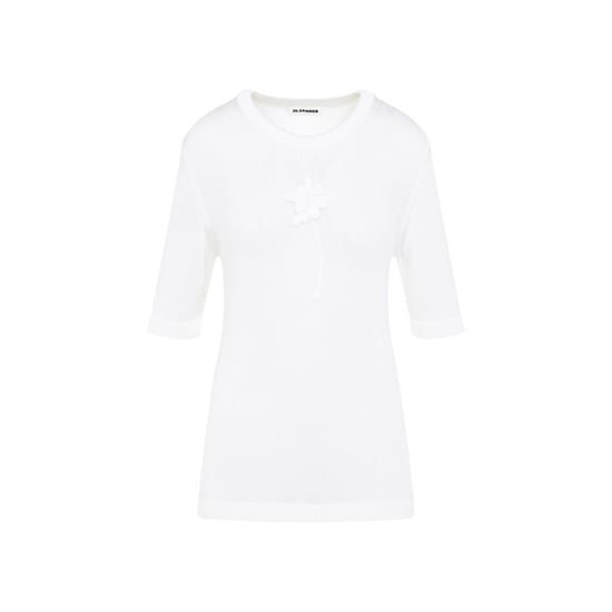 Ss Cn T-Shirt mit Blumen-Häkelarbeit - Image 4