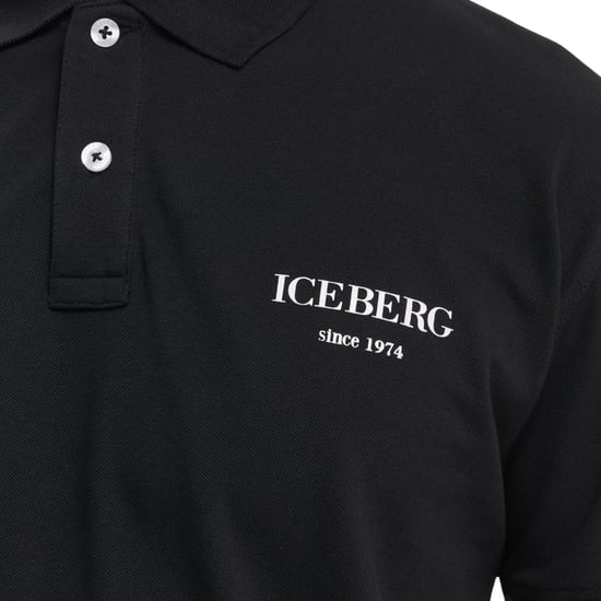 Schwarzes Poloshirt Mit Eisbergmotiv - Image 5