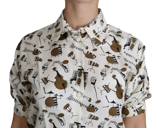 Bedrucktes Seiden-Polo-Top - Image 2