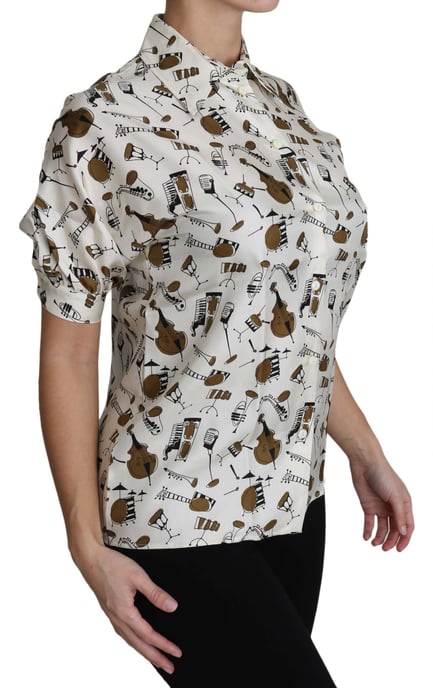 Bedrucktes Seiden-Polo-Top - Image 3