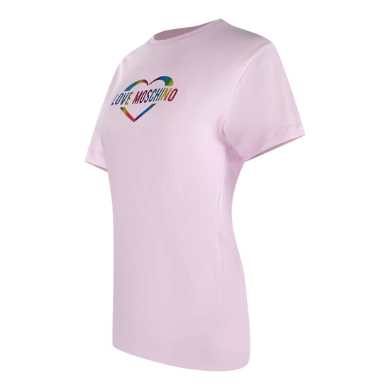 Moschino T-shirt Mit Mehrfarbigem Herzlogo In Pink - Image 3
