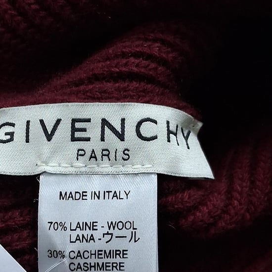 Givenchy Appliziertes Rippstrick-Mütze aus Burgunder-Wolle - Image 4