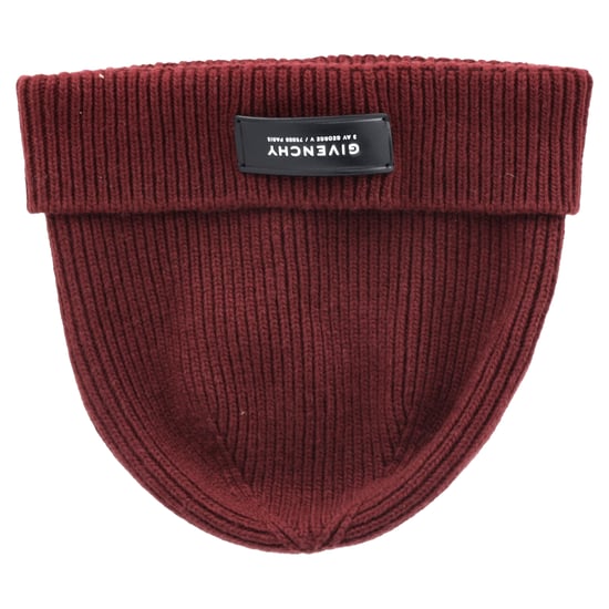 Givenchy Appliziertes Rippstrick-Mütze aus Burgunder-Wolle - Image 5