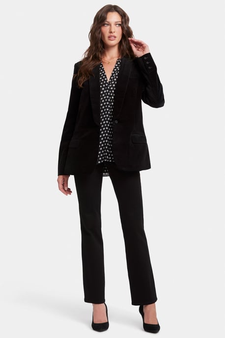 Smokingjacke Velours schwarz | Schwarz - Image 5