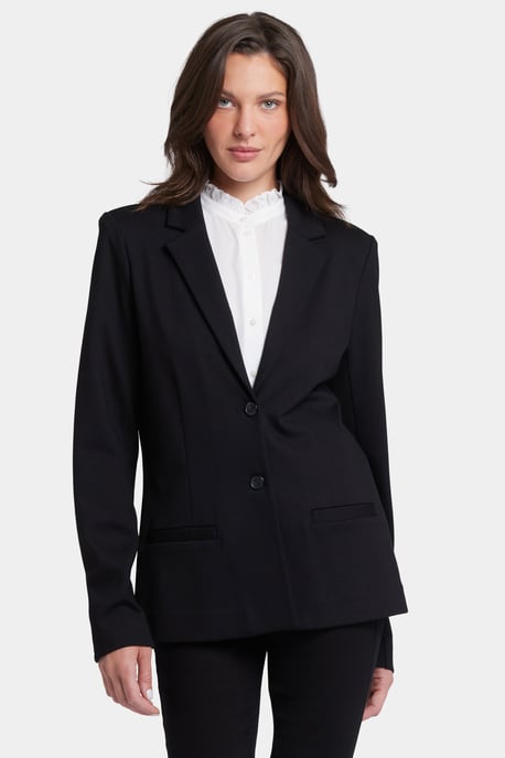 Klassisches Blazer-Jackett aus Ponte-Strick | Schwarz - Image 1