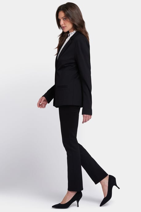 Klassisches Blazer-Jackett aus Ponte-Strick | Schwarz - Image 2