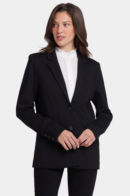 Klassisches Blazer-Jackett aus Ponte-Strick | Schwarz - Image 3