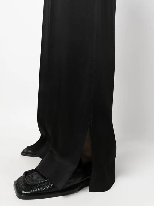 Schwarze Satin Palazzo-Hosen - Image 5