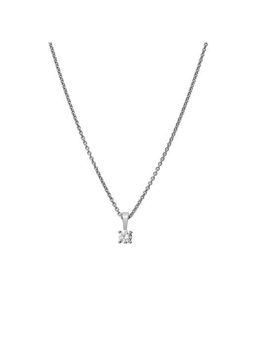 Lyomi Anhänger mit Kette 585/- Weißgold 1 synth. Diam. 0,20 ct. - Image 1