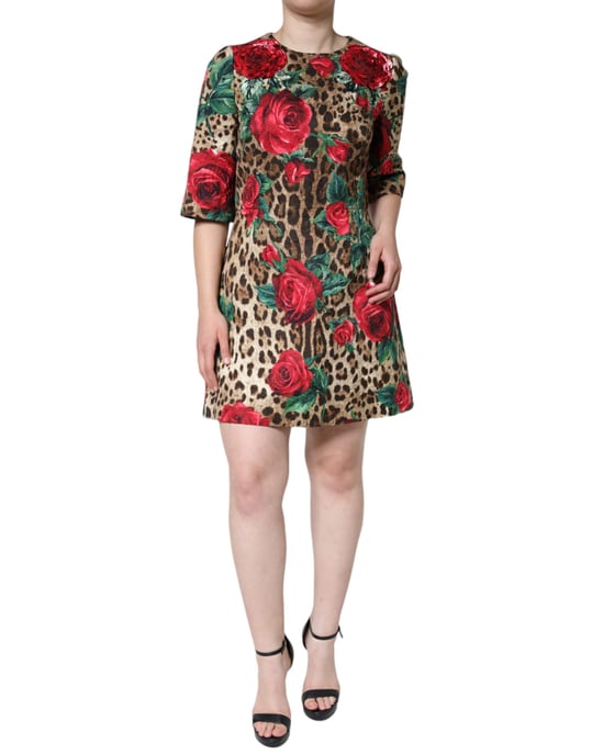 Buntes Leopardenmuster A-Linien-Kleid - Image 2