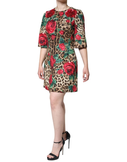 Buntes Leopardenmuster A-Linien-Kleid - Image 3