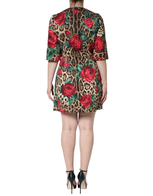 Buntes Leopardenmuster A-Linien-Kleid - Image 4