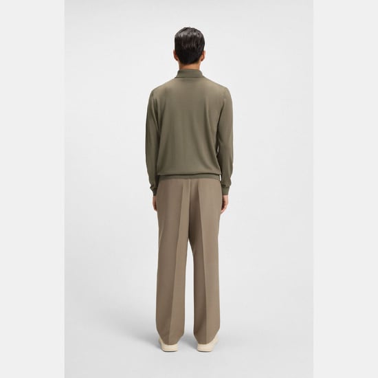 Herren Boss Helbert Regular Fit Hemd aus Schurwolle in Braun - Image 4