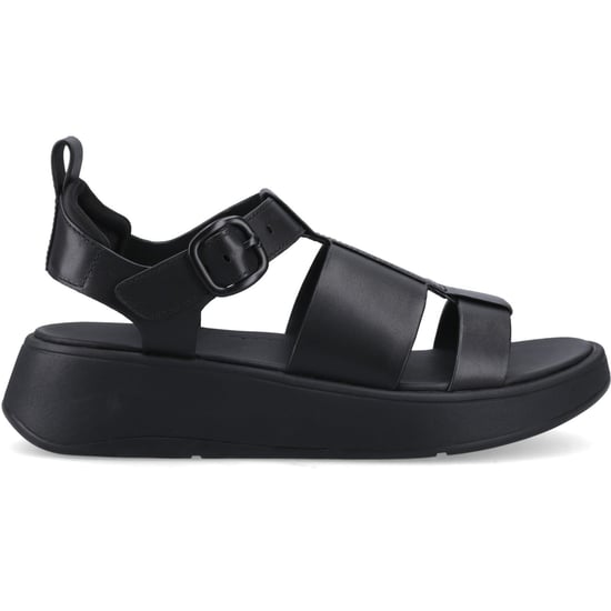 Fitflop F-Mode Fischer-Leder Damen Schwarz Schmal Fit Sandalen - Image 5