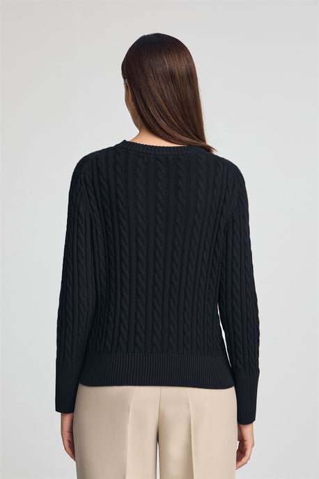 Pullover marineblau mit Rundhalskragen aus Wollgemisch mit gesticktem Rigby Go-Logo - Image 5