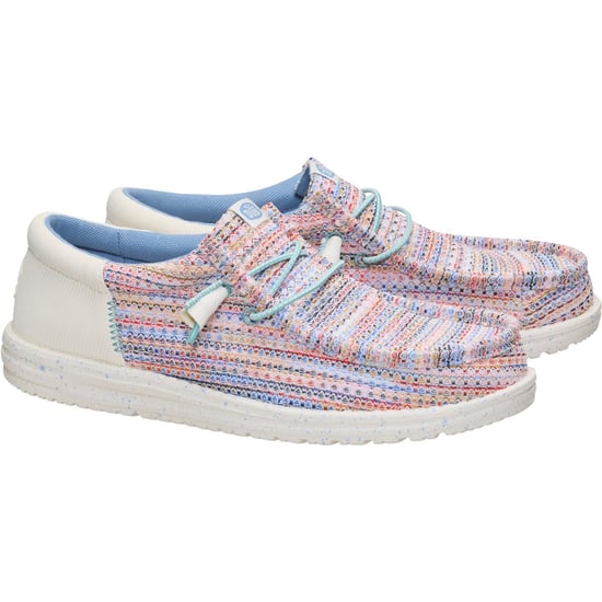 HEYDUDE Wally Funk Multi Mesh Polyester Herren Mokkasins Schuhe Egret/Multi - Image 3