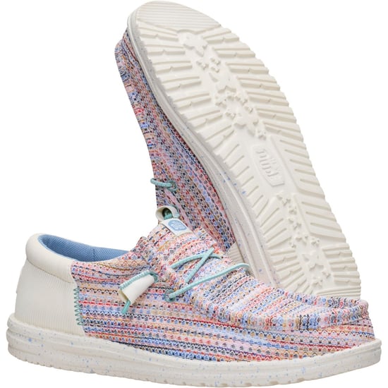 HEYDUDE Wally Funk Multi Mesh Polyester Herren Mokkasins Schuhe Egret/Multi - Image 4
