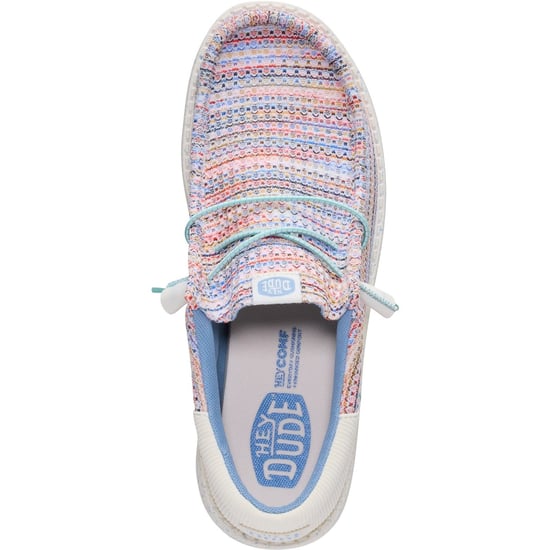 HEYDUDE Wally Funk Multi Mesh Polyester Herren Mokkasins Schuhe Egret/Multi - Image 5