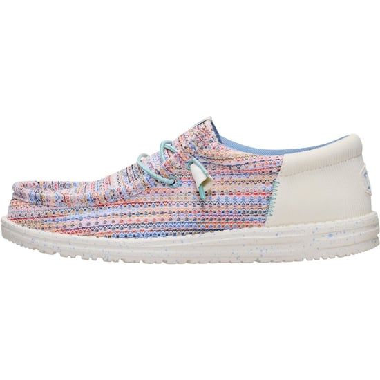 HEYDUDE Wally Funk Multi Mesh Polyester Herren Mokkasins Schuhe Egret/Multi - Image 6