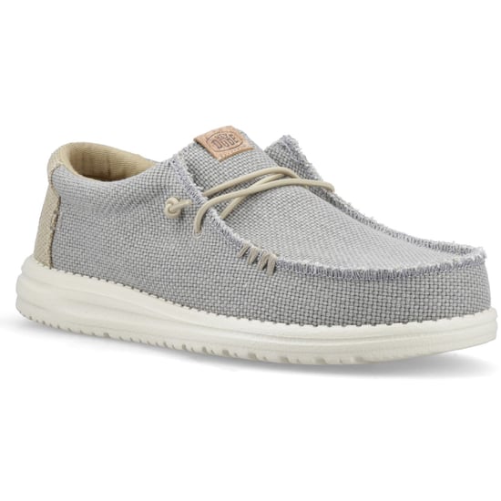 HEYDUDE Wally Geflochtene Polyester Herren Flanell Grau/Olive Grau Mokassinschuhe - Image 1
