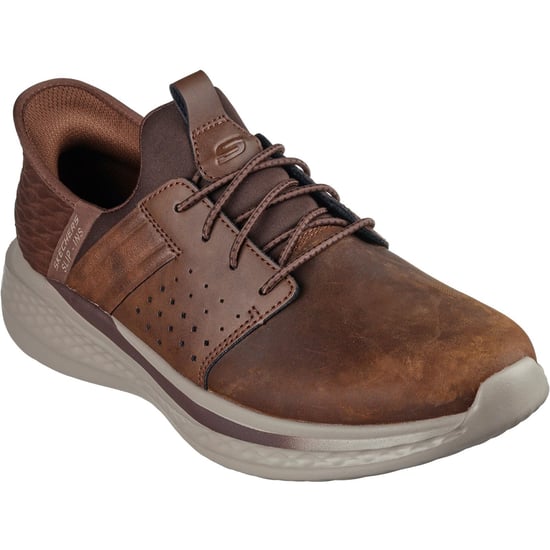 Skechers Slade Zachary Textil Herren Dunkelbraune Weite Schnürschuhe - Image 1