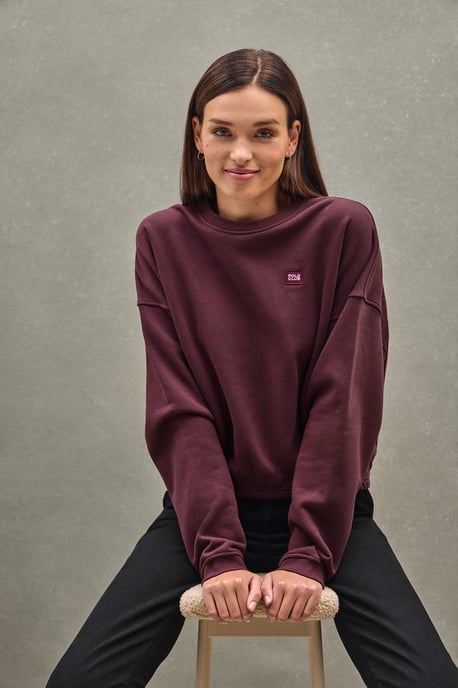 Sweatshirt burgunderrot im Loose Fit mit Polo Club-Logo - Image 3